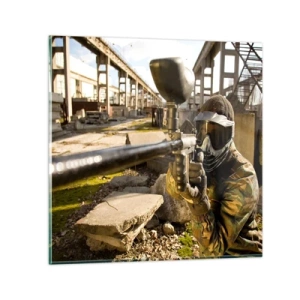 Obraz na skle - I vy můžete být hrdinou - 50x50 cm