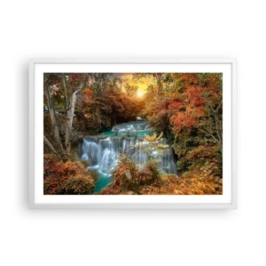 Plakát v bílém rámu - Ukrytý poklad lesa - 70x50 cm