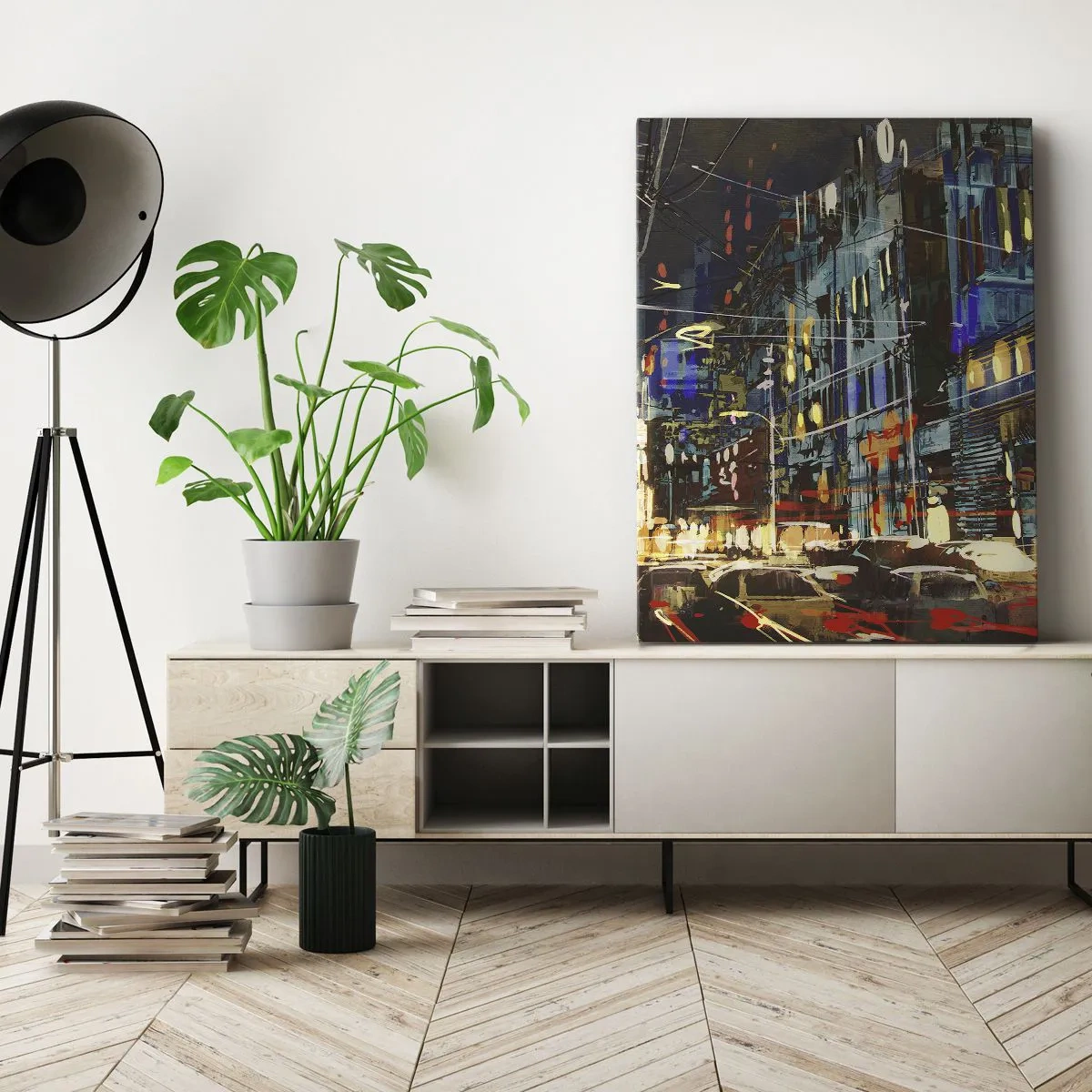 Obraz na plátně - Večerní pouliční ruch - 50x70 cm