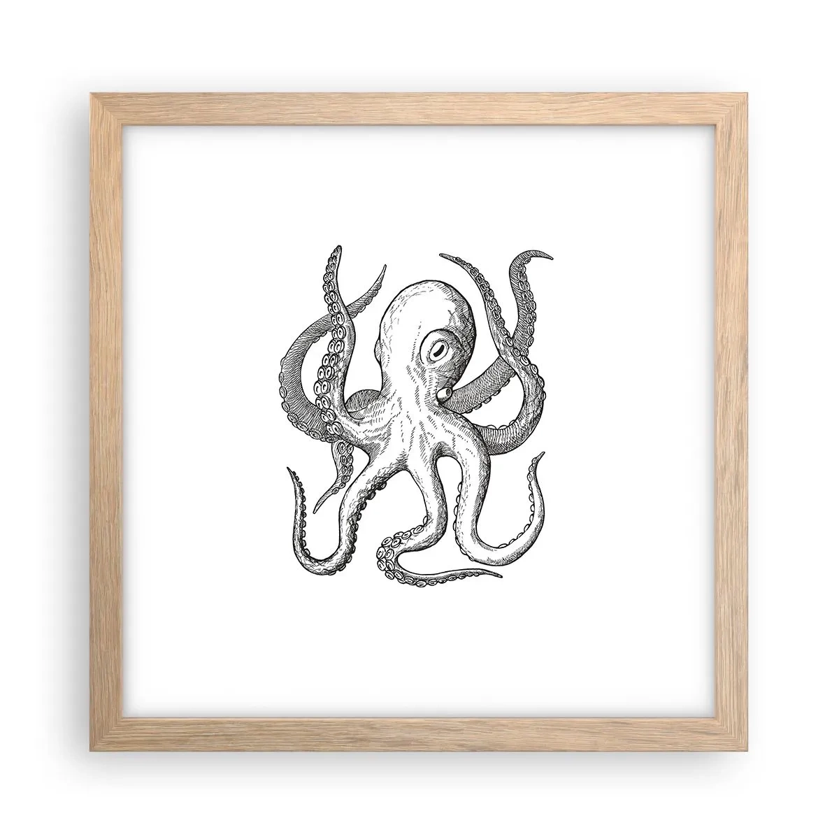 Plakát v rámu světlý dub - Tančící s vlnami - 30x30 cm