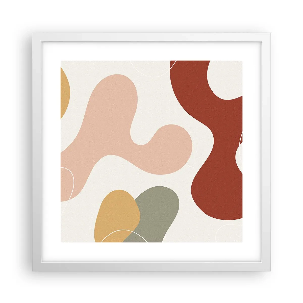 Plakát v bílém rámu - Klikyháky - 40x40 cm