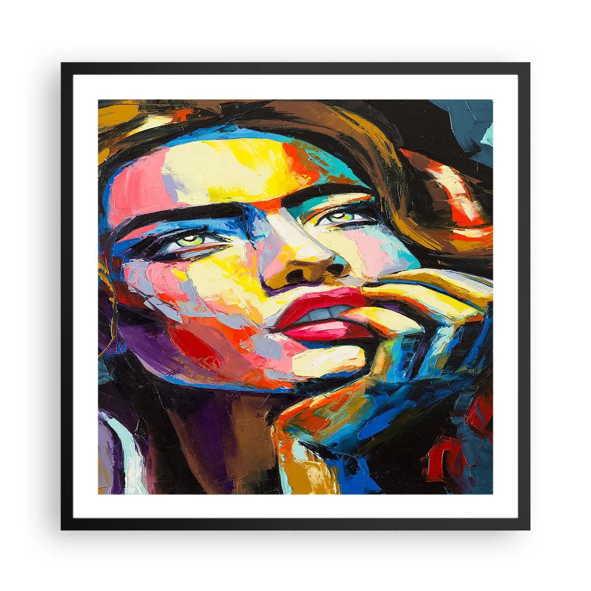 Plakát v černém rámu - Sny, jak ptáci letí oblohou - 60x60 cm