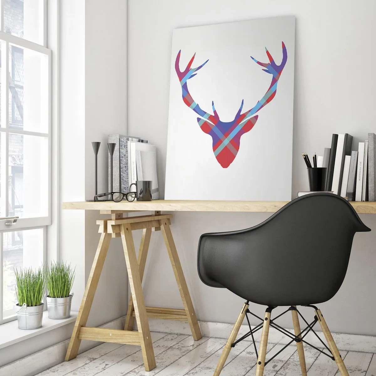 Obraz na skle - Skotský jelen - 50x70 cm