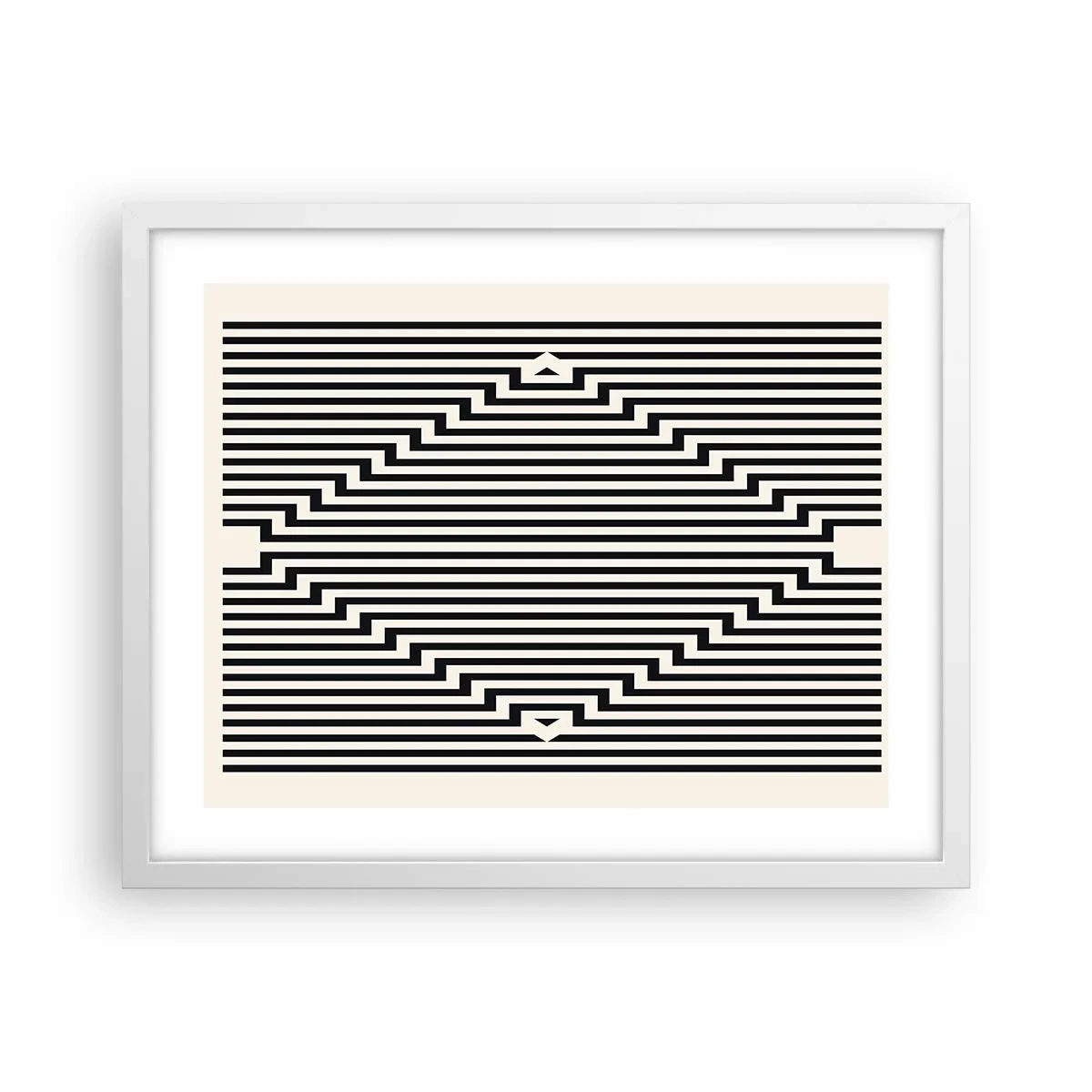 Plakát v bílém rámu - Geometrická iluze - 50x40 cm