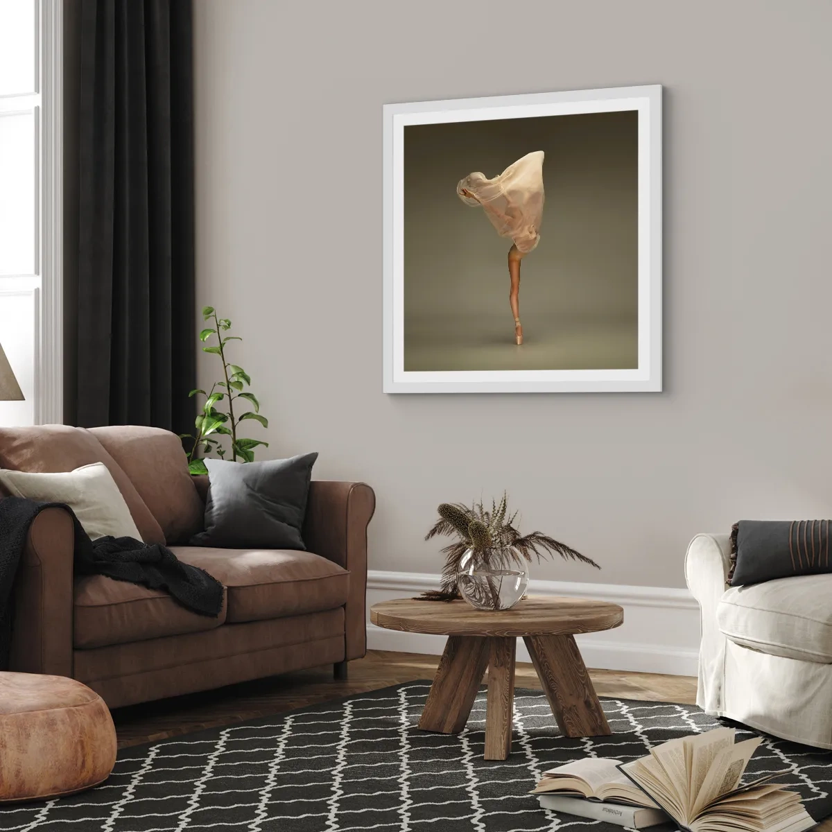 Plakát v bílém rámu - Hned poletí - 30x30 cm