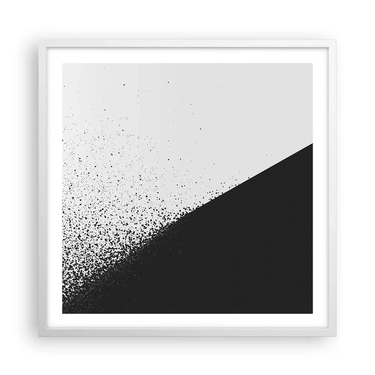 Plakát v bílém rámu - Rychleji a rychleji, více a více - 60x60 cm