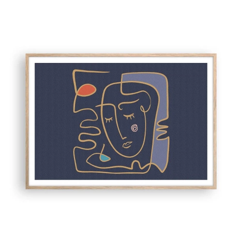 Plakát v rámu světlý dub - V zádumčivosti - 100x70 cm