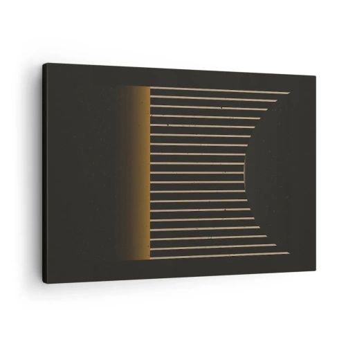 Obraz na plátně - Geometrický vzor s pruhy na tmavém pozadí - 70x50cm - Prozkoumat temnotu - Moderní nástěnná dekorace do obývacího pokoje a ložnice ARTTOR