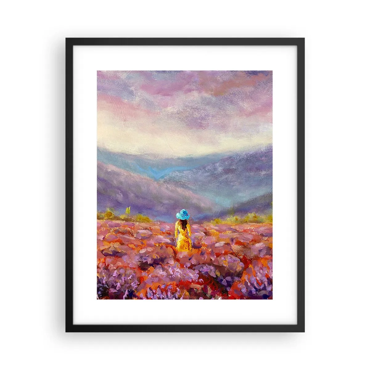Plakát v černém rámu - V levandulovém světě - 40x50 cm