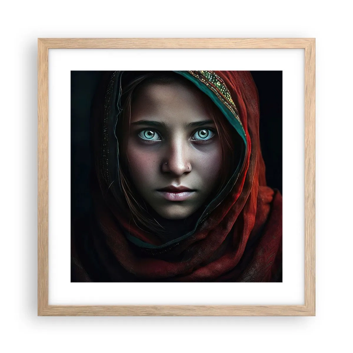 Plakát v rámu světlý dub - Východní princezna - 40x40 cm