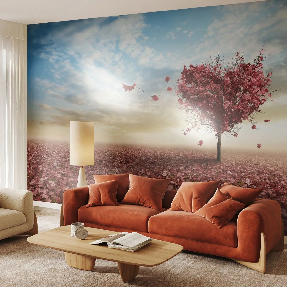 Fototapeta Samolepicí Deluxe Sticker - Zamiluj si také podzim - Krajina, Grafika, Strom - 250x175 cm