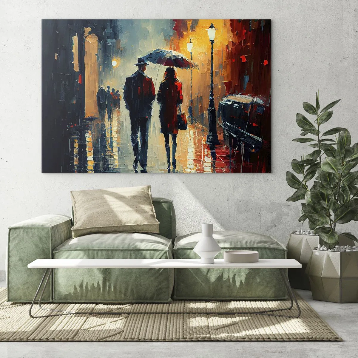 Obraz na skle - Městská love story - 100x70 cm
