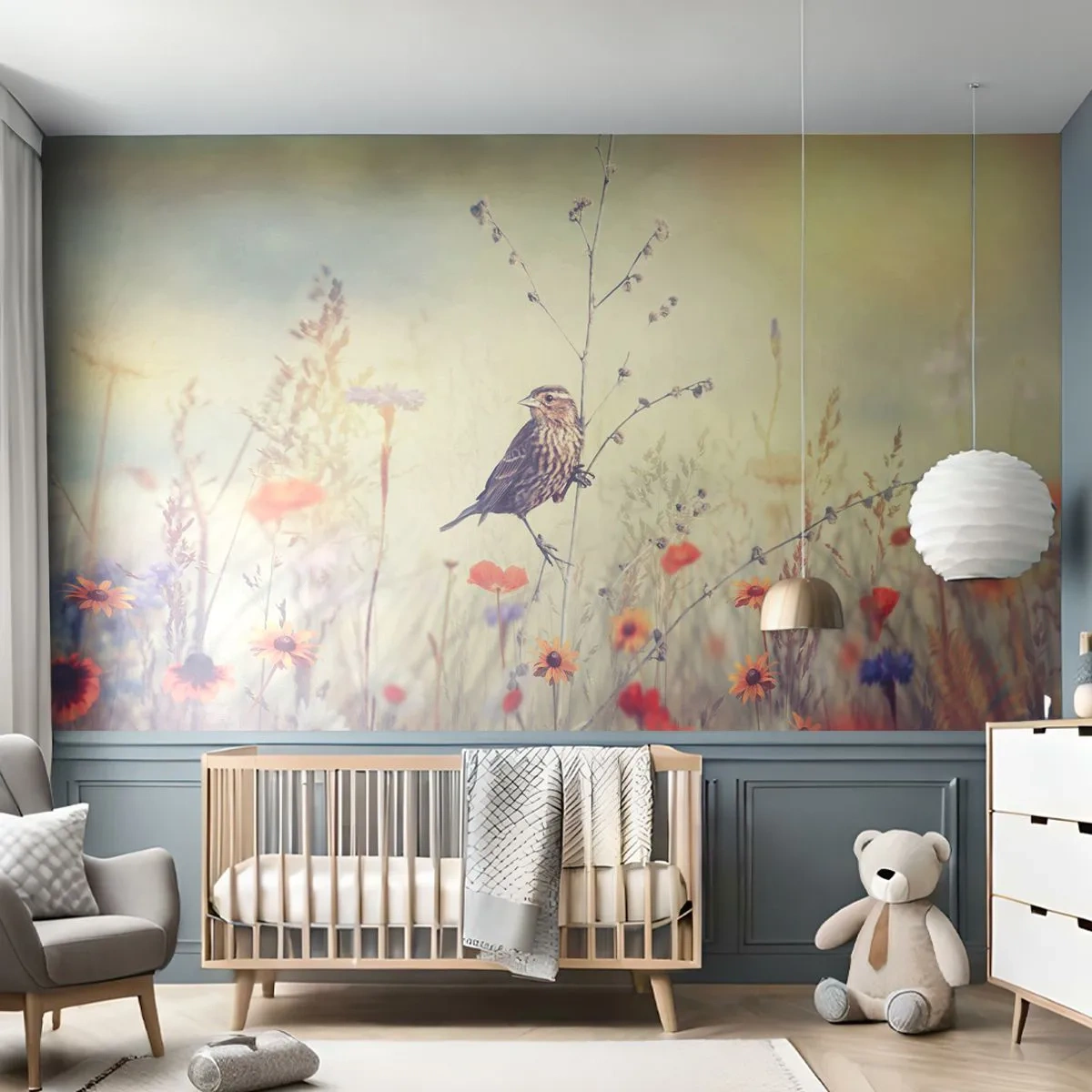 Fototapeta Premium Canvas - Portrét ptáka s loukou v pozadí - Pták, Louka, Příroda - 500x350 cm