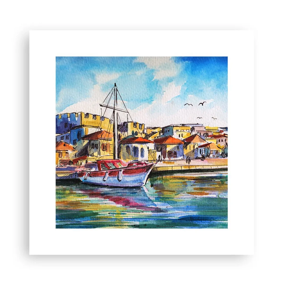 Plakát - Duhové odpoledne - 30x30 cm