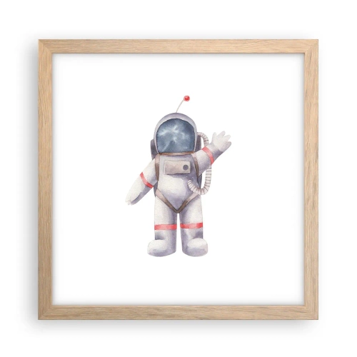 Plakát v rámu světlý dub - Tak zatím! - 30x30 cm