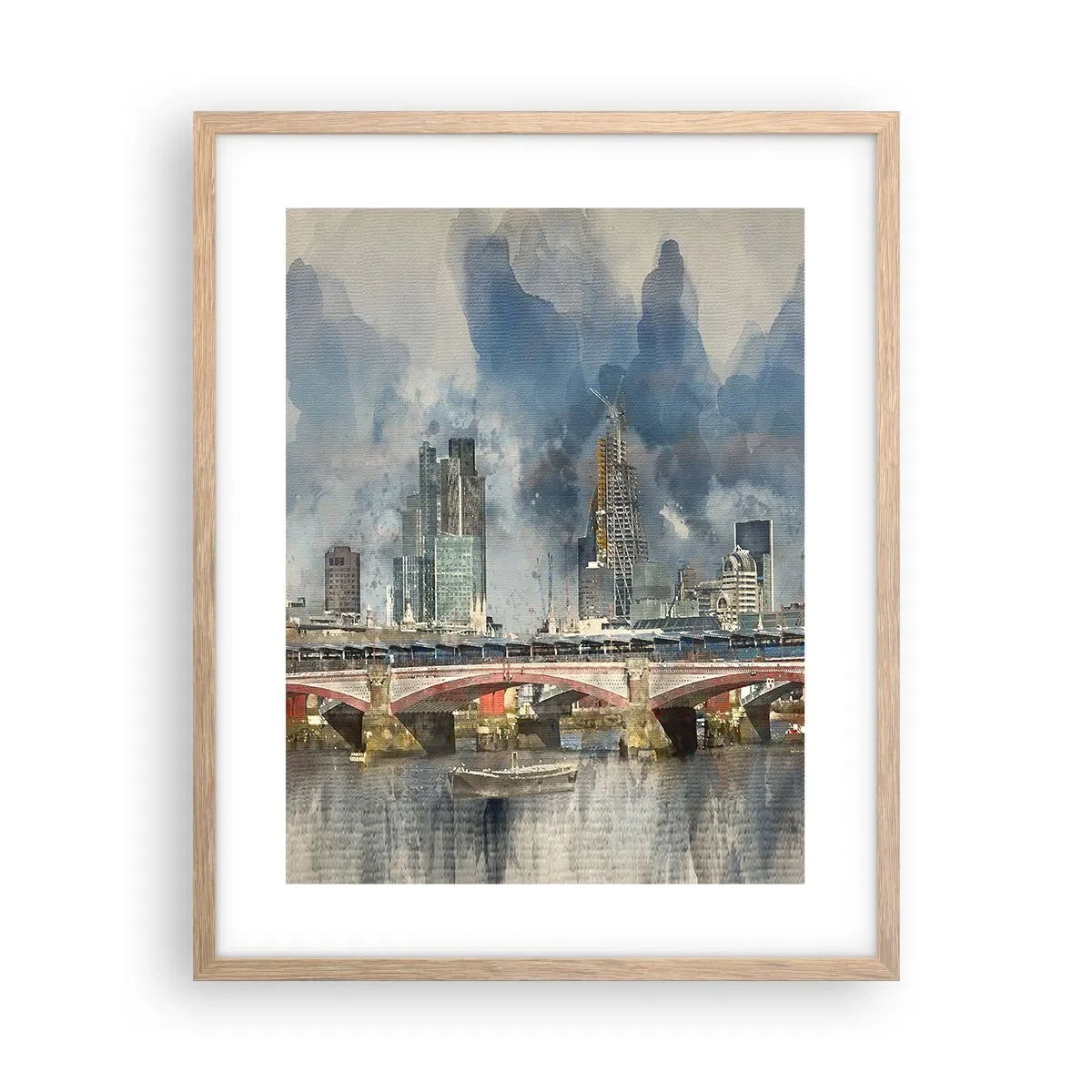 Plakát v rámu světlý dub - Londýn v celé své kráse - 40x50 cm