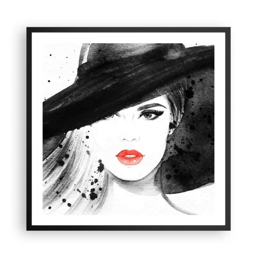 Plakát v černém rámu - Dáma v černém - 60x60 cm