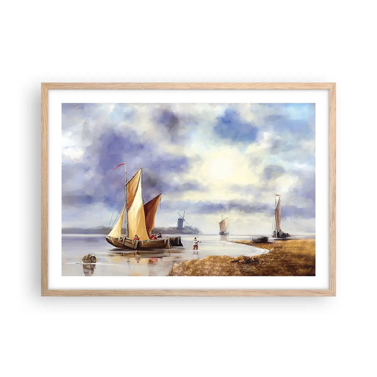 Plakát v rámu světlý dub - Návrat námořníků - 70x50 cm