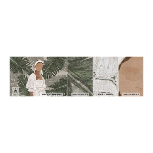 Vzor Fototapety Premium Canvas - Exotický portrét - Boho, Žena, Listy - 100x30 cm