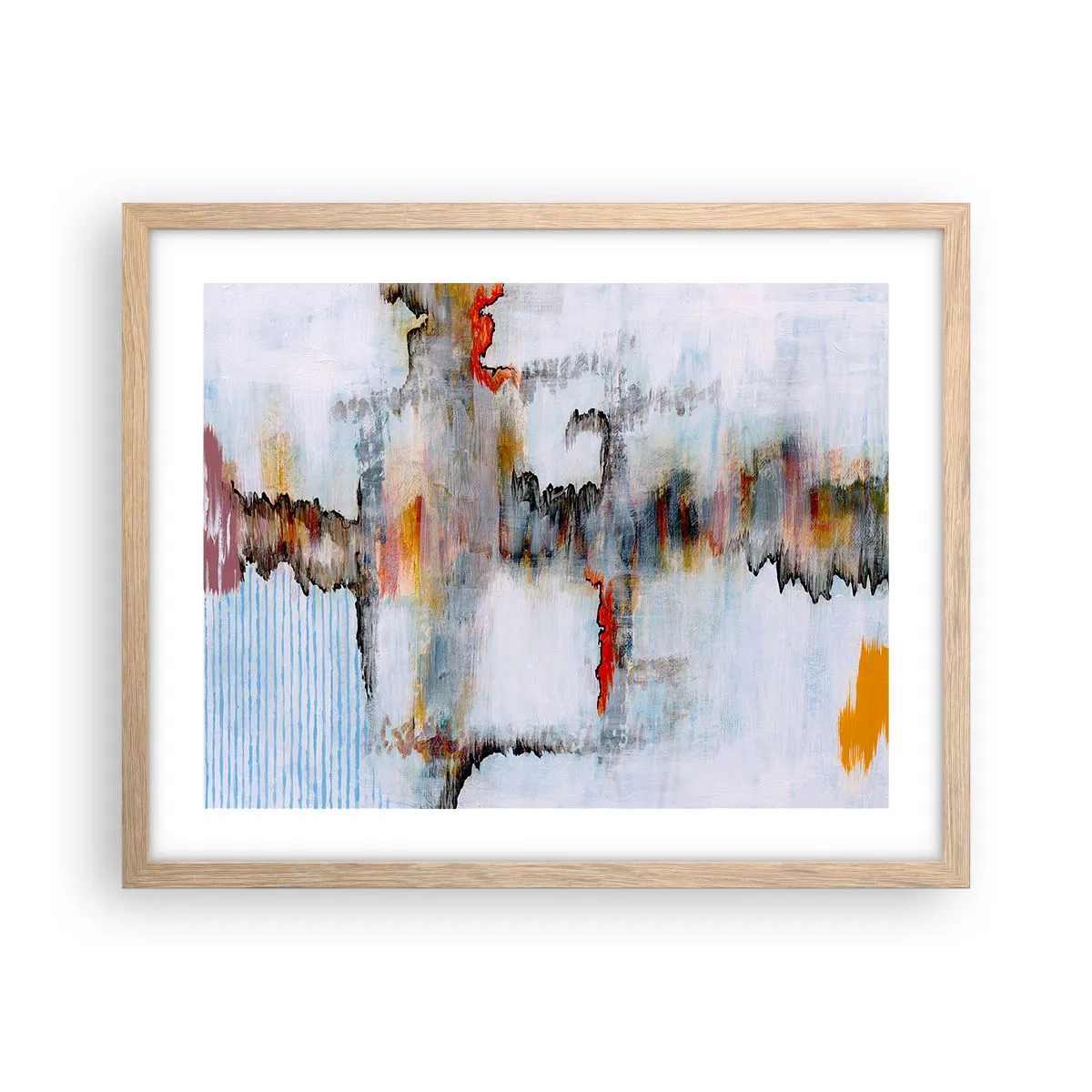Plakát v rámu světlý dub - Klackem po vodě - 50x40 cm