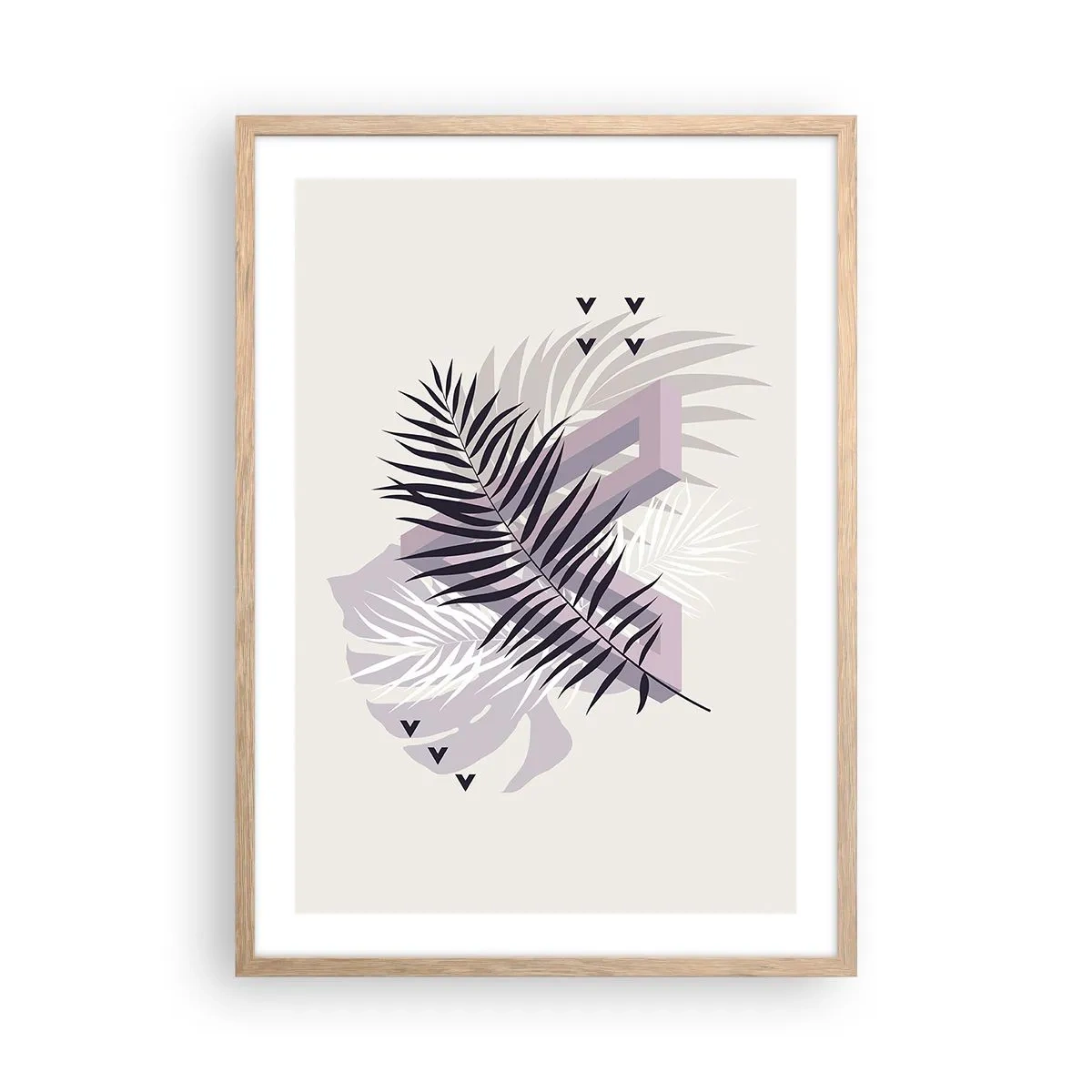 Plakát v rámu světlý dub - Stín stínu - 50x70 cm