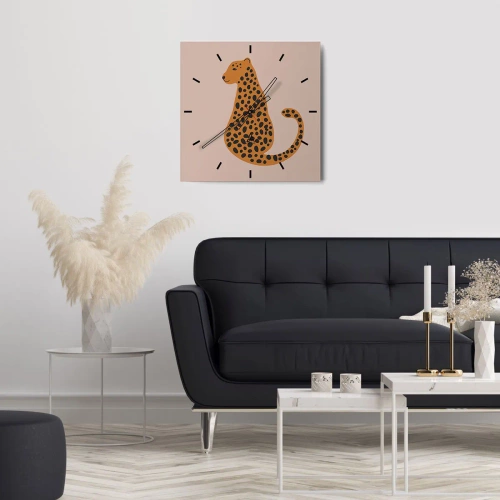 Nástěnné hodiny - Leopardní vzor je v módě - 40x40 cm