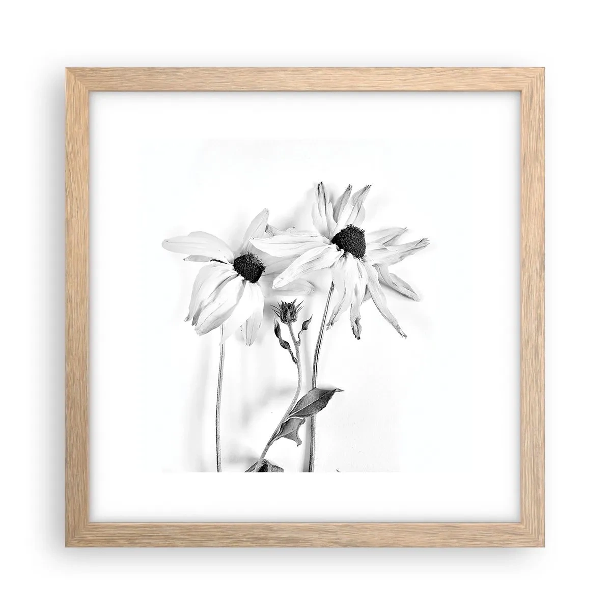 Plakát v rámu světlý dub - Nikdo nechce být sám - 30x30 cm