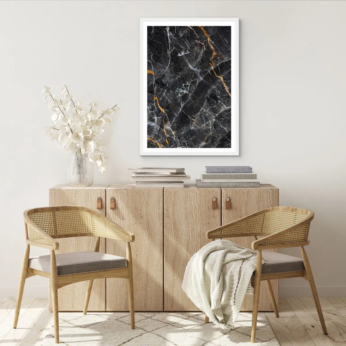 Plakát v bílém rámu - Vnitřní život kamene - 40x50 cm