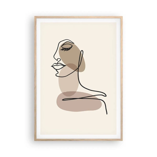 Plakát v rámu světlý dub - Při poslechu samé sebe - 70x100 cm