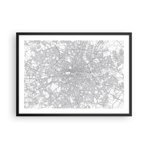 Plakát v černém rámu - Mapa londýnského labyrintu - 70x50 cm