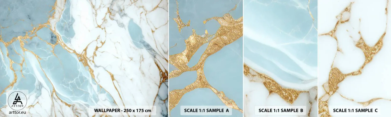 Vzor Fototapety Samolepicí Deluxe Sticker - Bohatství kamene - Art Deco, Půvab, Mramor - 100x30 cm