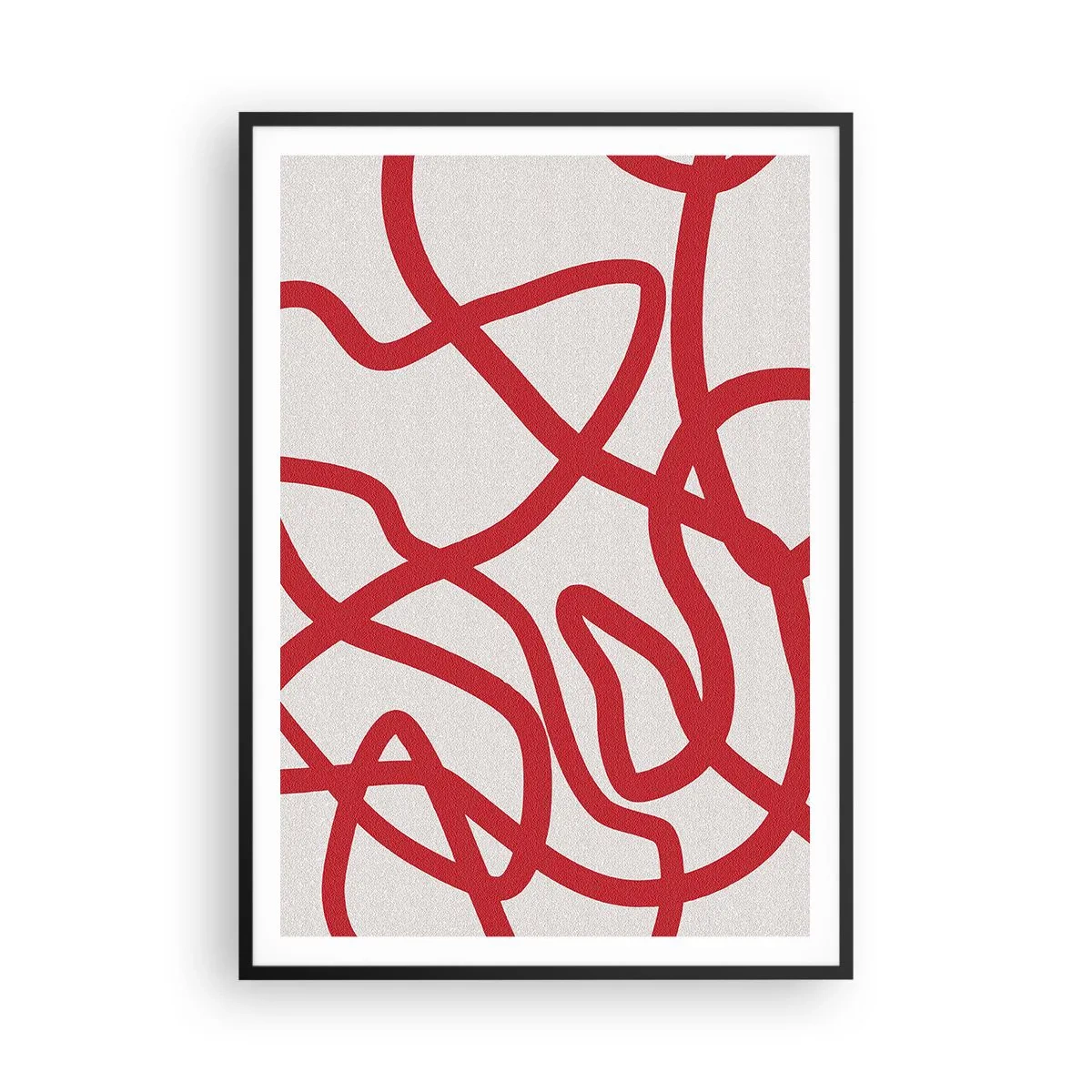 Plakát v černém rámu - Červené na bílém - 70x100 cm