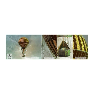 Vzor Fototapety Samolepicí Deluxe Sticker - Průkopnické lety - Balón, Létat, Mraky - 100x30 cm