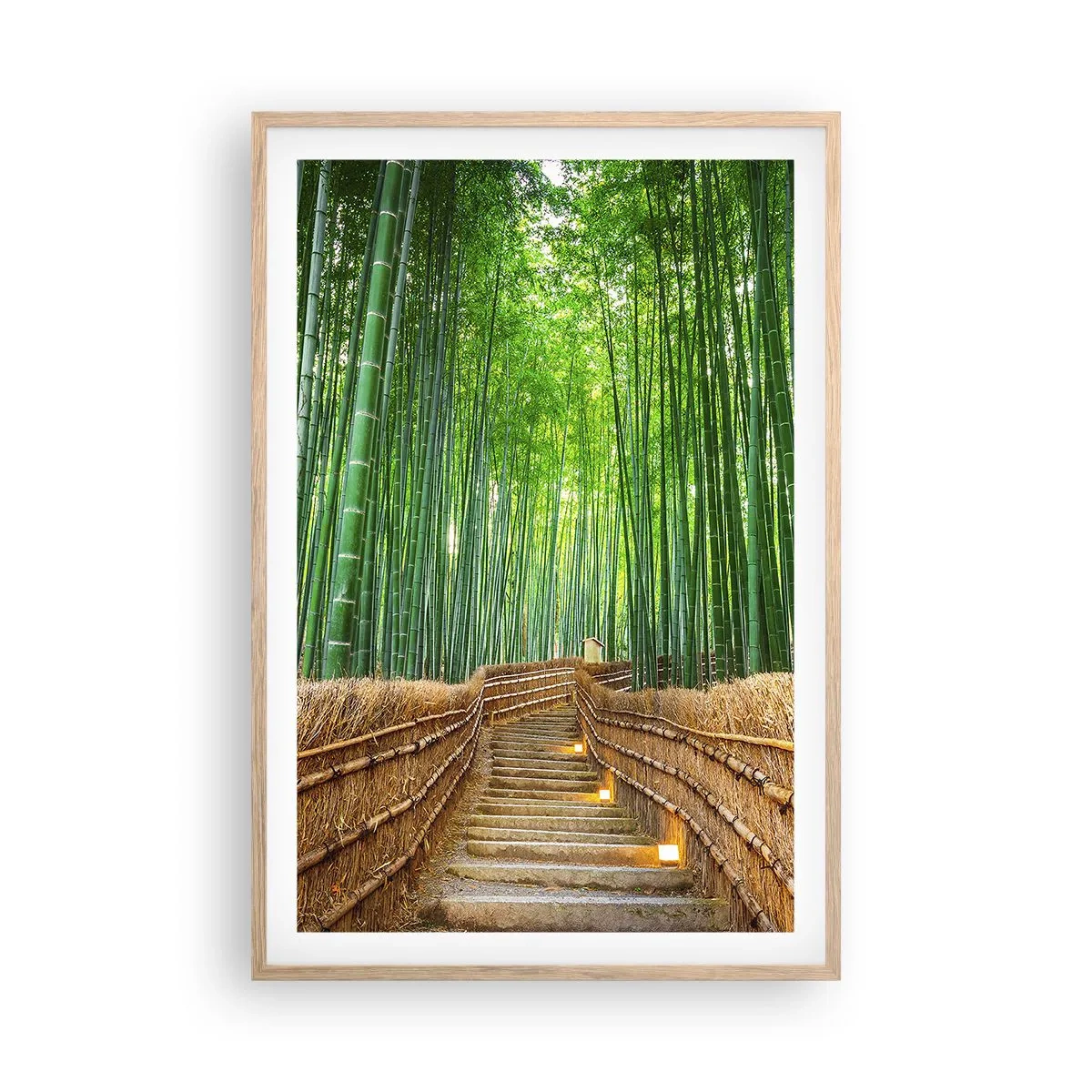 Plakát v rámu světlý dub - Esence asijské přírody - 61x91 cm