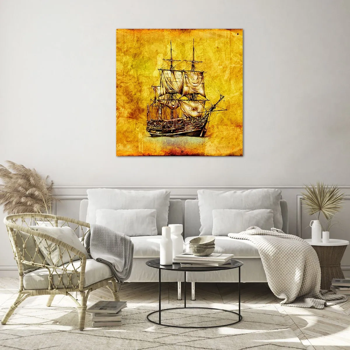 Obraz na skle - Směr Tortuga! - 30x30 cm