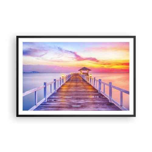 Plakát v černém rámu - Liliově-zlaté ticho večera - 91x61 cm