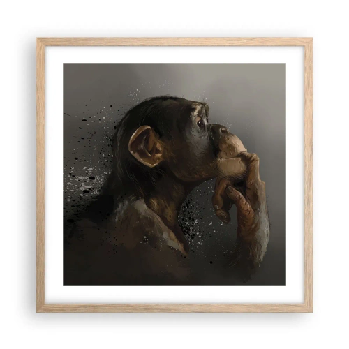 Plakát v rámu světlý dub - Určitě myslitel - 50x50 cm
