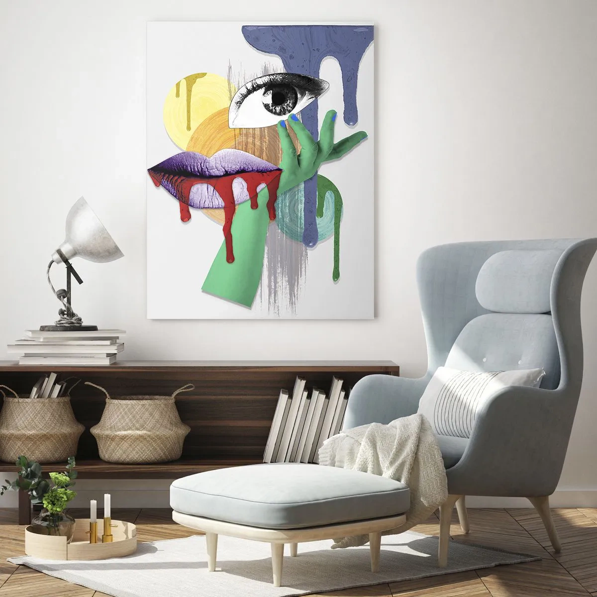 Obraz na skle - Zdeformovaný portrét - 70x100 cm