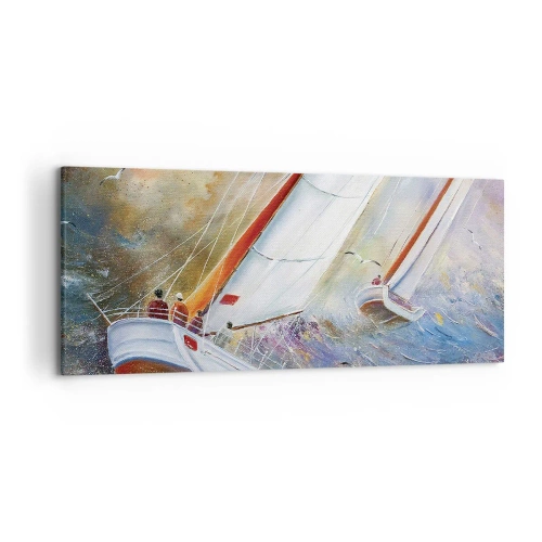 Obraz na plátně - Běžící přes vlny - 120x50 cm
