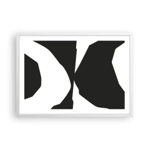 Plakát v bílém rámu - Positive-negative - 70x50 cm