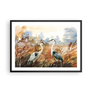 Plakát v černém rámu - Kam na podzim? - 70x50 cm