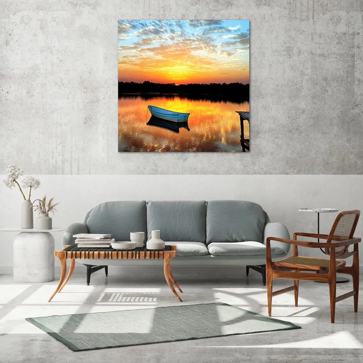 Obraz na skle - Podívej, poslouchej, medituj - 70x70 cm