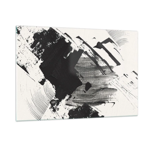 Obraz na skle - Abstrakce – exprese černé - 120x80 cm