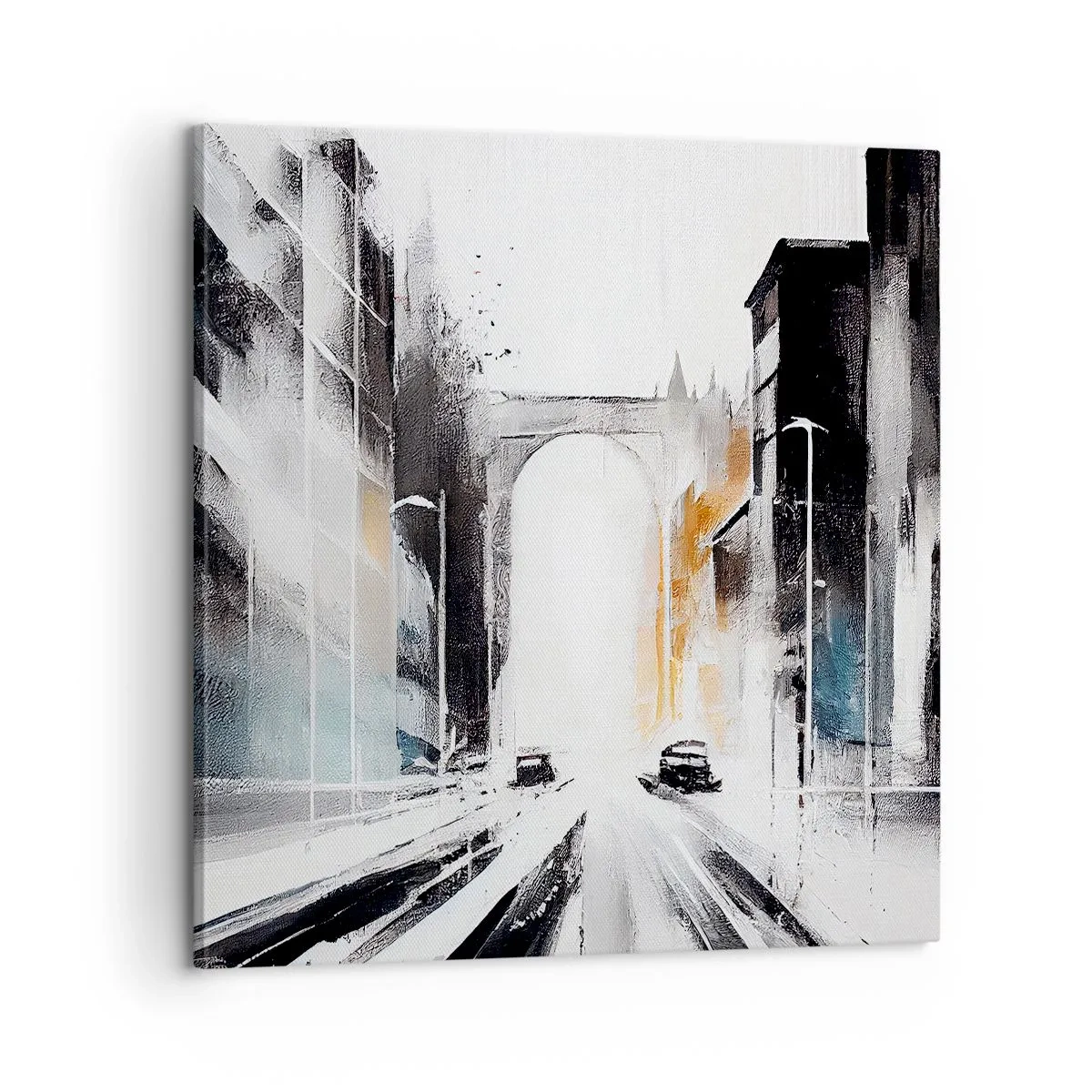 Obraz na plátně - Studie města: architektura a pohyb - 60x60 cm