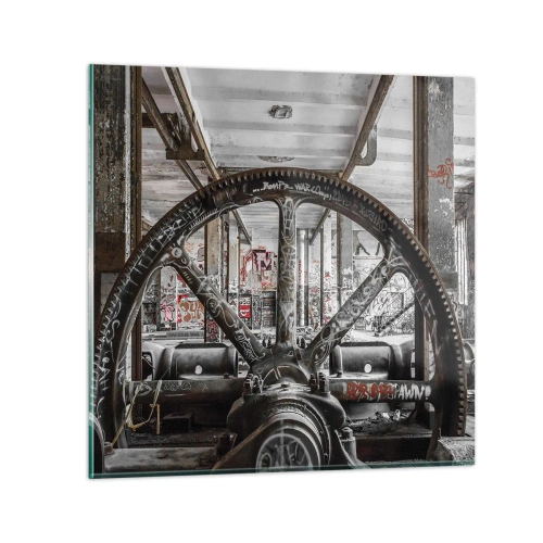 Obraz na skle - Tajný život továrny - 40x40 cm
