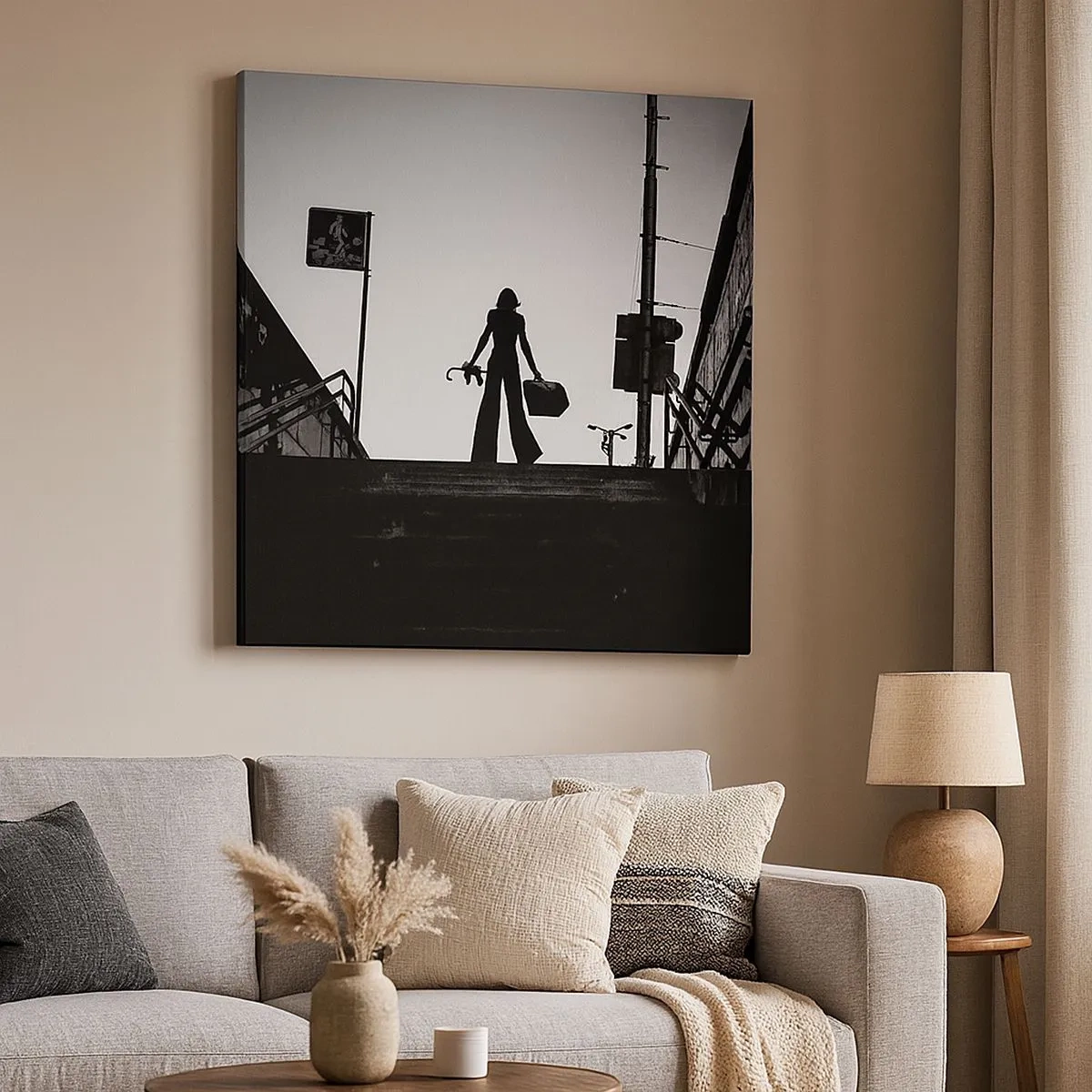 Obraz na plátně - Městská cesta - 30x30 cm