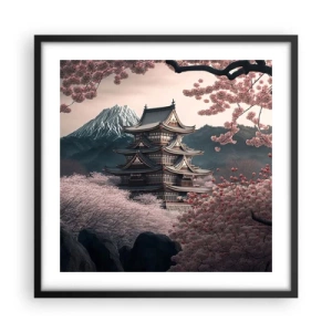 Plakát v černém rámu - Země kvetoucích třešní - 50x50 cm