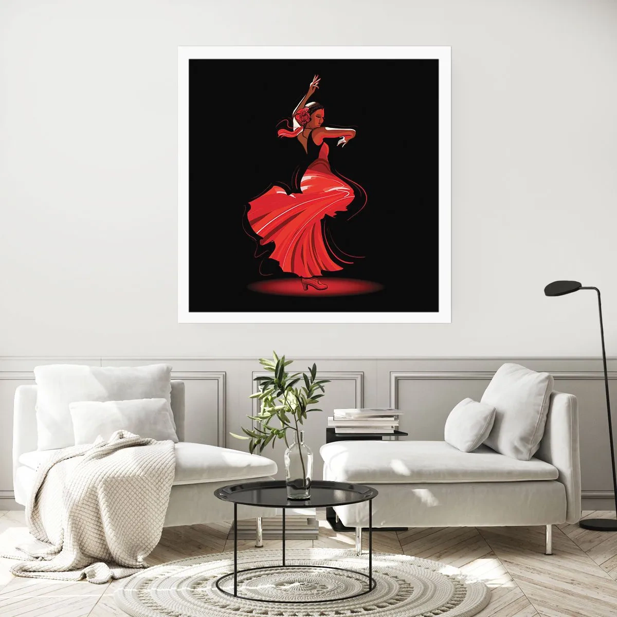 Plakát - Žhavá duše flamenco - 40x40 cm