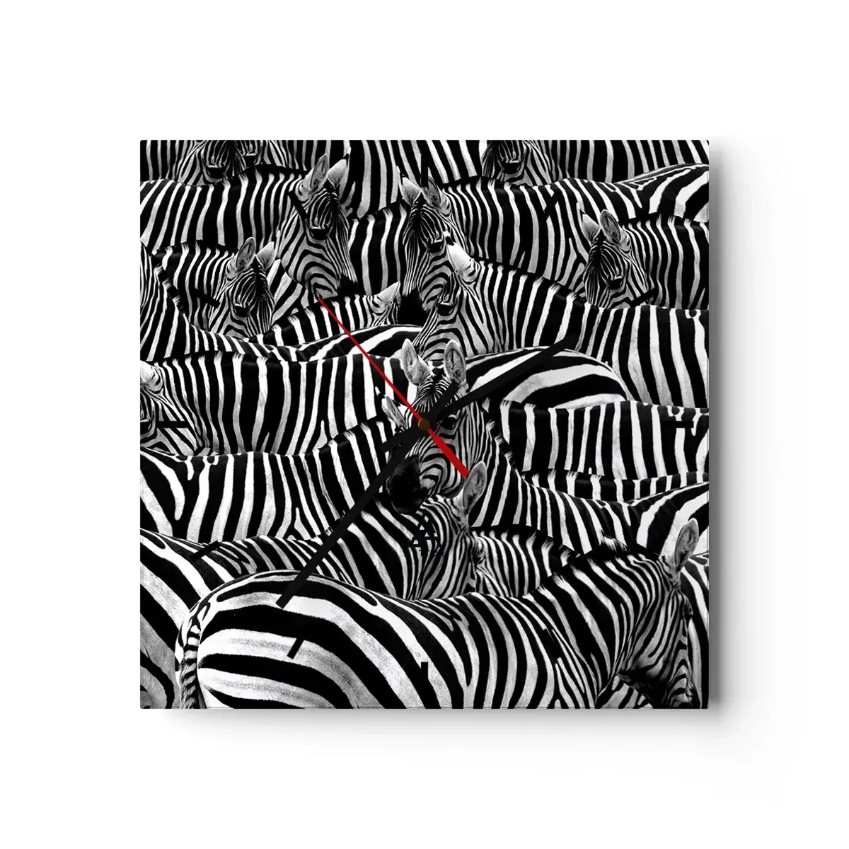 Nástěnné hodiny - Skupinový portrét s pruhy - 40x40 cm