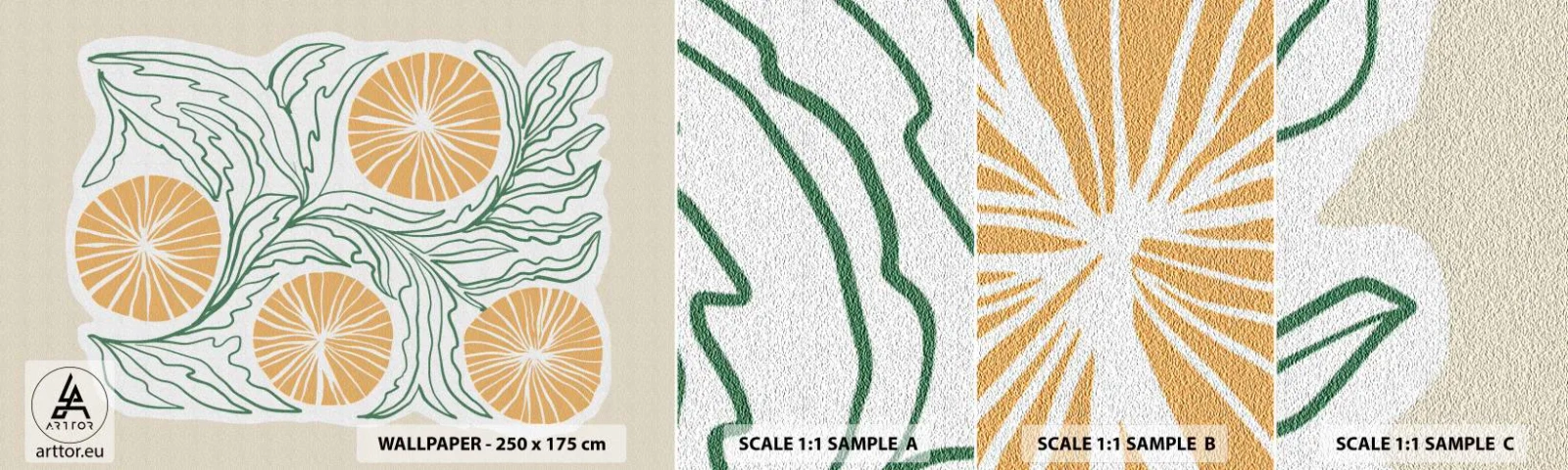 Fototapeta Vzorek Standard Eco - Etnický s abstraktním nádechem - Boho, Citrón, Minimalismus - 100x30 cm